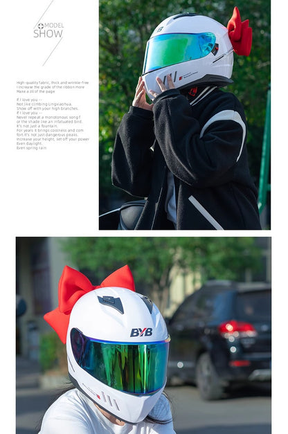 Motorcycle helmet decorations bow electric car battery car full helmet decorative accessories net red accessories women wholesale