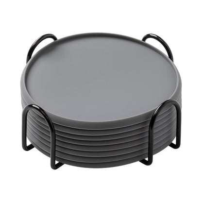 Wholesale Round 10cm Silicone Coaster Set with Cup Holder for Storing Food-Grade Tea Cups