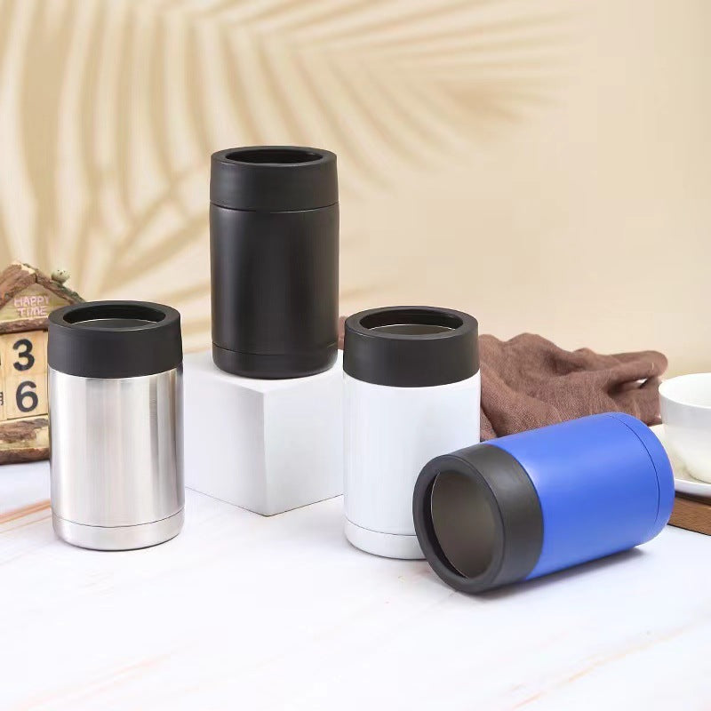 Cross-Border 12oz Double-Layer Vacuum Cold Storage Tank 304 Stainless Steel Beer Tank Outdoor Portable Car-Mounted Coke Tank Wholesale