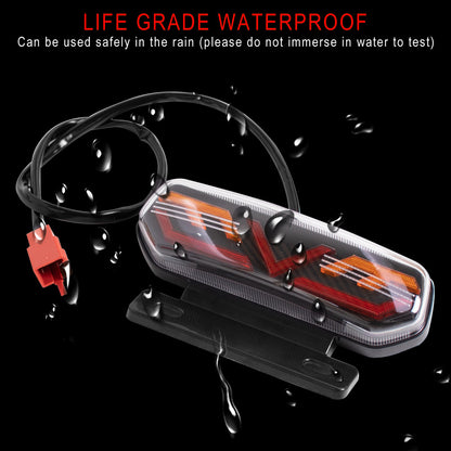 Factory wholesale electric car motorcycle tail light assembly 12V with bracket LED horse racing three-in-one driving tail light