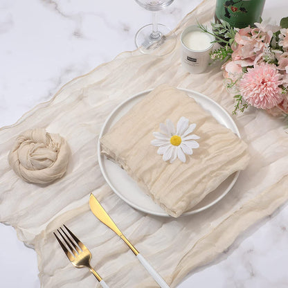 Bali Crepe Table Flag Foreign Trade Western Tablecloth Light Luxury High-End Wedding Party Decoration Pleated Table Flag Wholesale