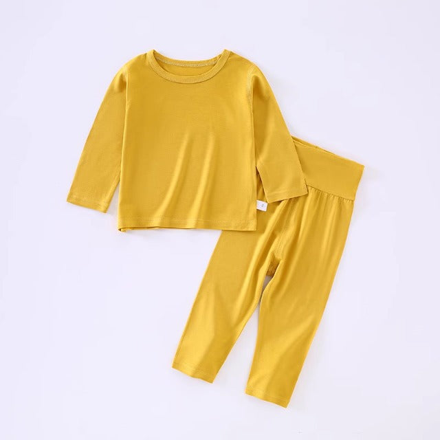 Category a Modal Infant Home Clothing Set High Waist Belly Protection Baby Long Sleeve Pajamas Air Conditioning Clothes Autumn Clothes Autumn Pants