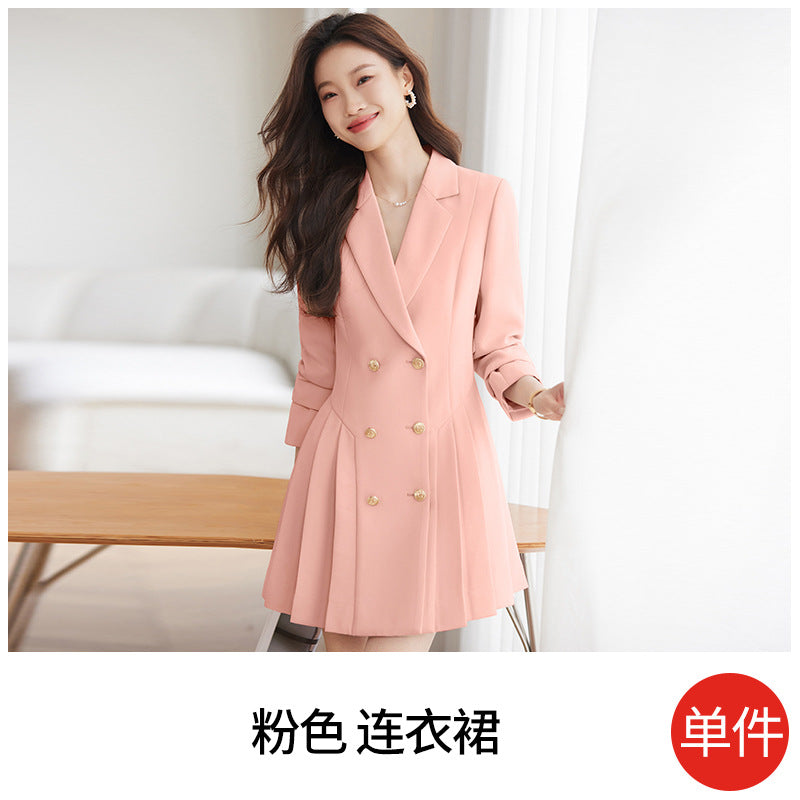 High-grade suit dress women's spring and autumn 2024 New elegant waist-tight small beauty salon professional work clothes