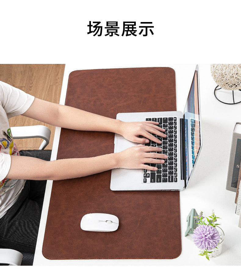 Skin-feeling Crazy Horse Leather Table Mat Leather Pattern Mouse Pad Custom Oversized Office Computer Mat Leather Learning Desk Mat