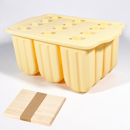 Cross-Border New Oval Ice Cream Mold with Lid, Easy to Release, Cheese Popsicle DIY Home Ice Cream Mold