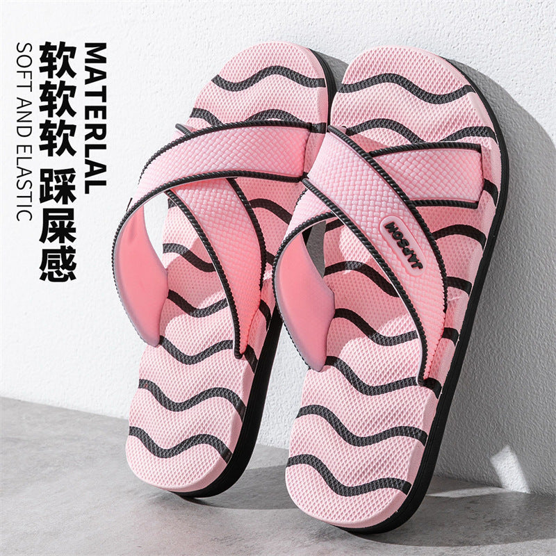 Home Eva Slippers for Women, Non-Slip Bathroom Bathing Slippers for Men, Summer Outdoor Wear, Beach Trendy Slippers, Factory Direct Sales