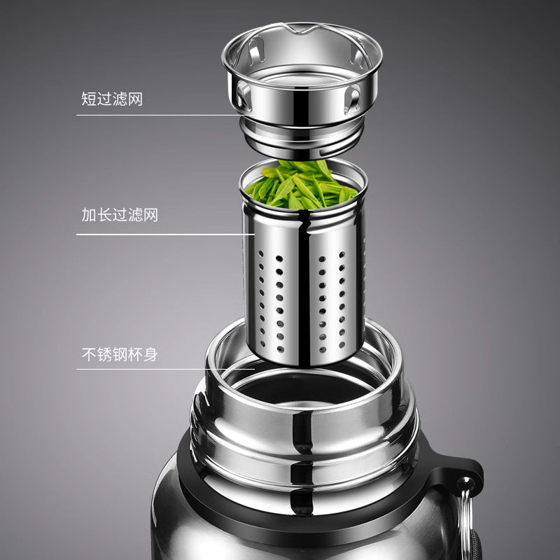 Large Capacity 316 Stainless Steel All-Steel Pot Men's Outdoor Travel Mountaineering Portable Thermos Cup Wholesale Cross-Border