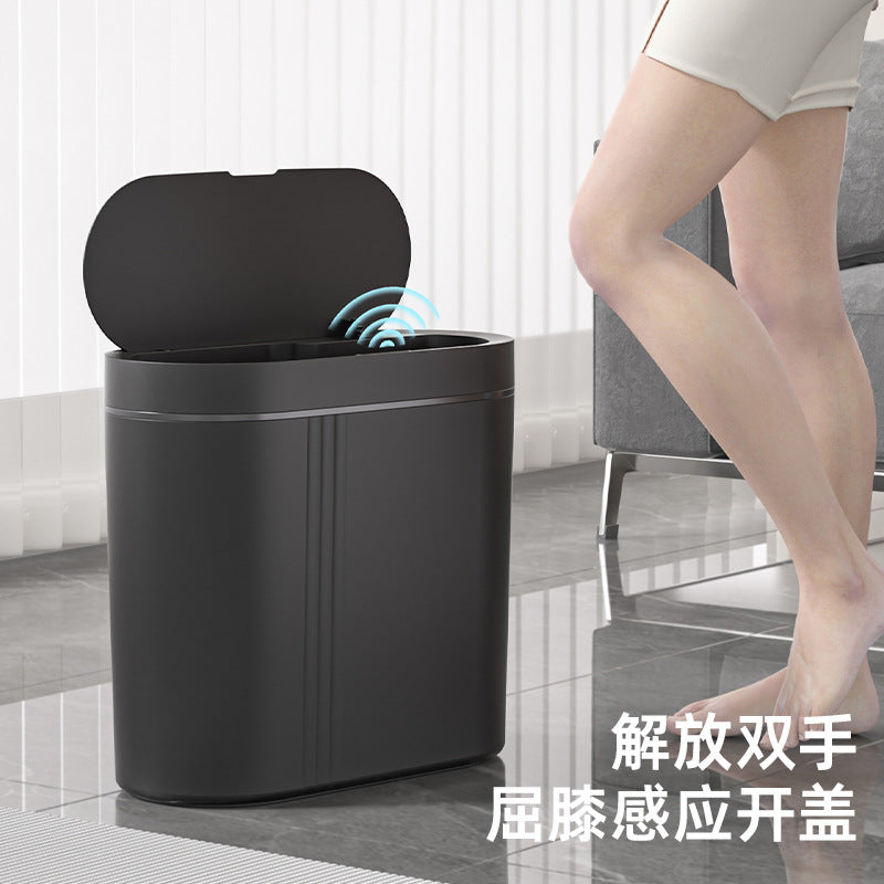 Household intelligent induction trash can large capacity electric open lid gap trash can kitchen sanitary wall trash can