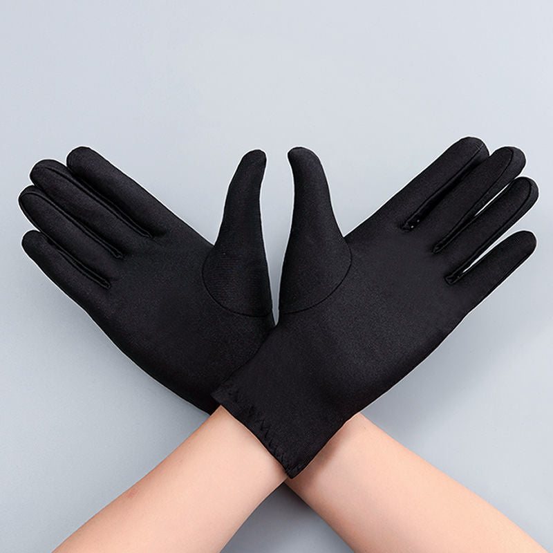 Spandex Gloves Spring and Summer White Ceremonial Thin Short Elastic Gloves for Men and Women Tight White Gloves Jewelry Gloves