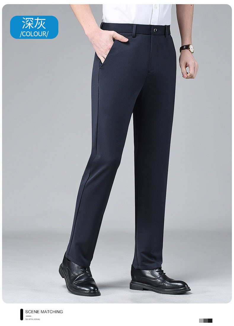 Live popular Tiger head summer thin men's casual pants men's straight business dad suit pants men's stretch long pants