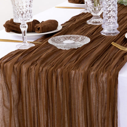 Bali Crepe Table Flag Foreign Trade Western Tablecloth Light Luxury High-End Wedding Party Decoration Pleated Table Flag Wholesale