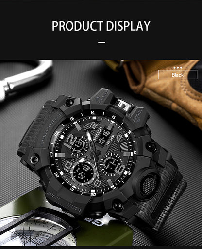 Sanda Hot-Selling Watch Korean Version Student Party Multi-Functional Waterproof Alarm Clock Electronic Watch Cool Dual Display Luminous Sports Watch by PDG ibma