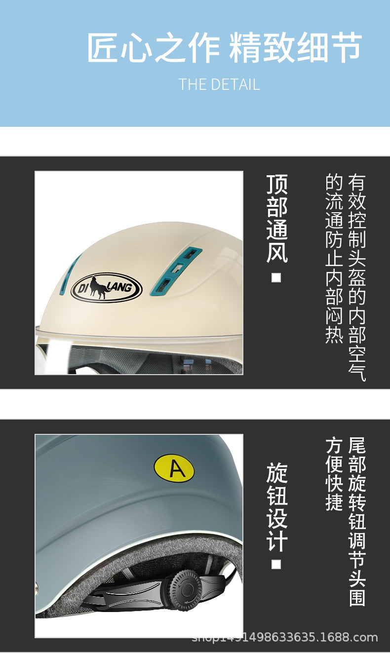 3C certified electric motorcycle helmet summer sun protection Cycling men and women battery half helmet Four Seasons universal helmet