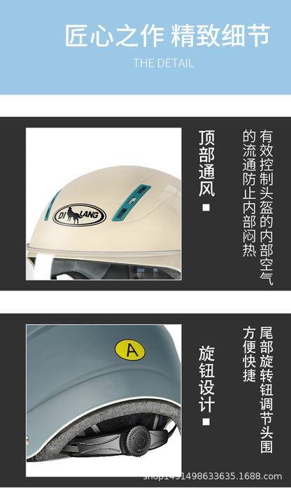 3C certified electric motorcycle helmet summer sun protection Cycling men and women battery half helmet Four Seasons universal helmet