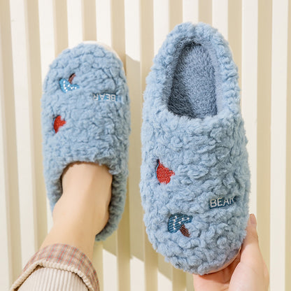 Cixi Cotton Slippers for Women, Spring, Autumn and Winter Home Use, Indoor Non-Slip Couple Home Warm Winter Plush Men's Slippers