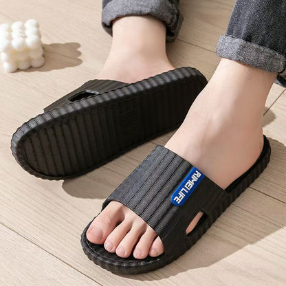 Bathroom Slippers Comfortable Flat Heel Slippers Four Seasons Universal Outdoor Personality Simple Comfortable PVC Slippers Wholesale