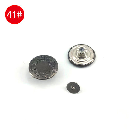 Wholesale In-Stock Waist-Cinching Button-Free Detachable Jeans Buttons, Eco-Friendly Buttons, Screw Metal I-Shaped Buckles