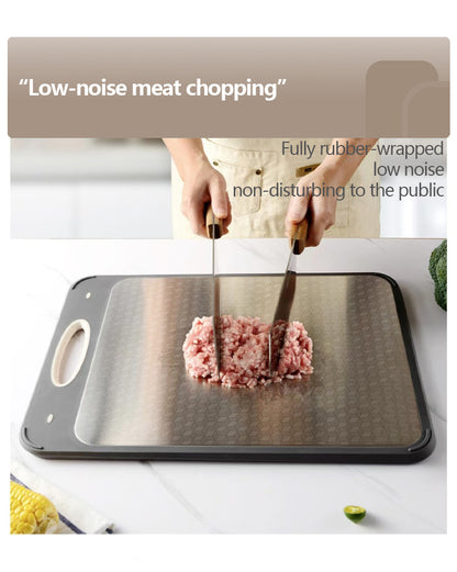 New in stock Amazon Explosions 3D Pattern Stainless Steel Cutting Board Titanium Cutting Board 304 Double-sided Cutting Board