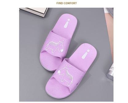 Summer Pvc Bathroom Slippers Home Cartoon Couple Slippers Indoor Cute Bath Non-Slip Sandals Women's Stall