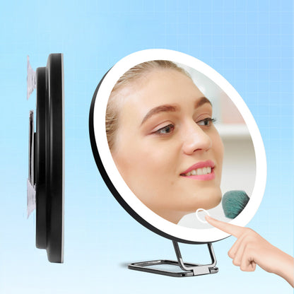 6 inches 10 times 20 times 30 times rechargeable led with light amplification suction cup punch-free easy to install makeup mirror