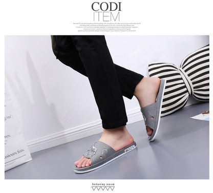 Summer Pvc Bathroom Slippers Home Cartoon Couple Slippers Indoor Cute Bath Non-Slip Sandals Women's Stall