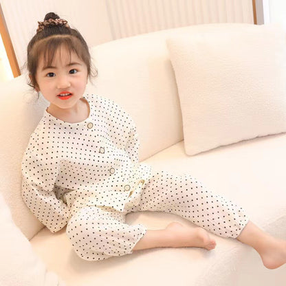 New Class A Children's Cotton Yarn Pajamas suit Boys and Girls Home Clothes Two-piece Cotton Baby's Spring and Autumn and Summer Children's Clothing