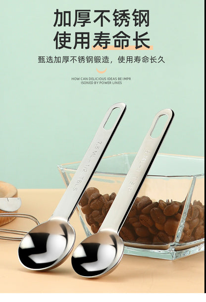 In-Stock Stainless Steel Measuring Spoons and Cups Set Baking Measuring Spoons Measuring Cups with Scale Multi-Purpose Spoons