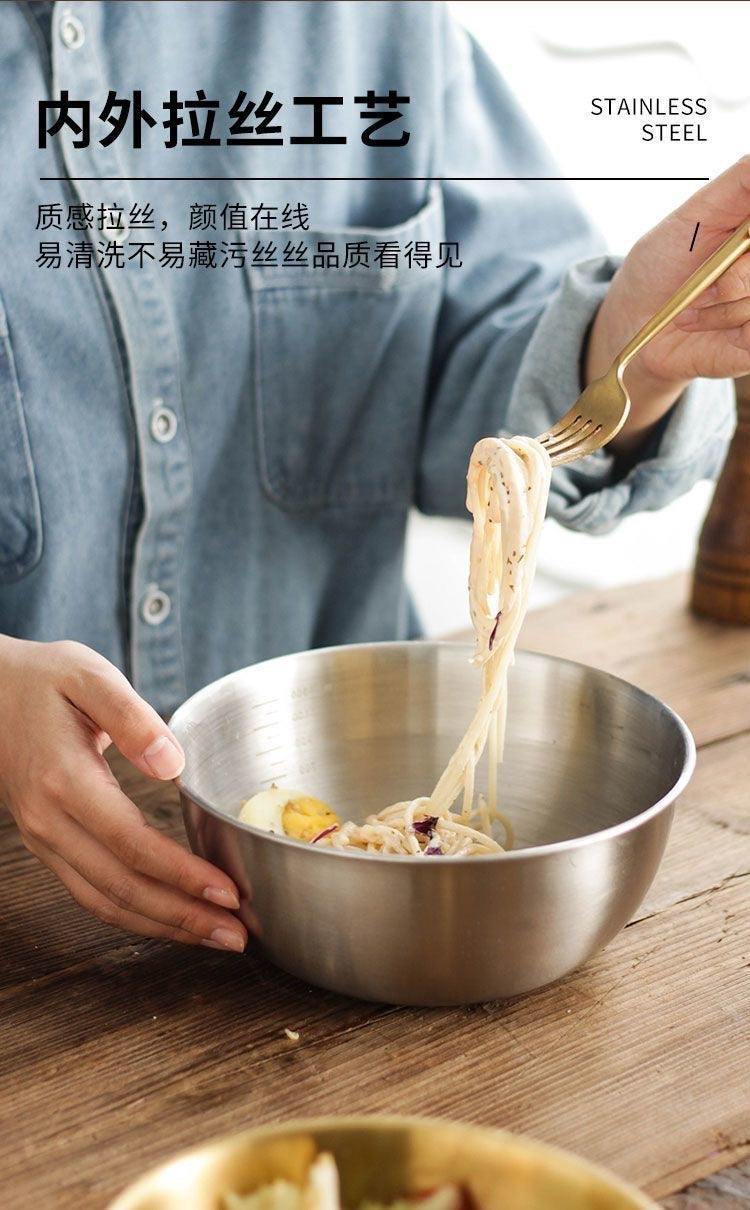 Cross-border Stainless Steel Thickened Vegetable Washing Basin Draining Basket Household Kitchen Rice Washing Artifact Vegetable Washing Basin Rice Washing Sieve Rice Washing Basin