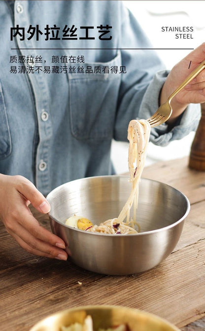 Cross-border Stainless Steel Thickened Vegetable Washing Basin Draining Basket Household Kitchen Rice Washing Artifact Vegetable Washing Basin Rice Washing Sieve Rice Washing Basin