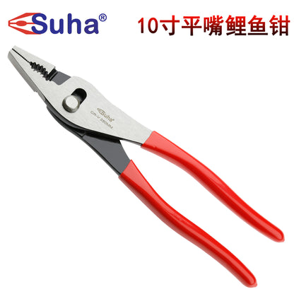 Suha Carp Pliers 8inch Fish Tail Fish Mouth Pliers Pipe Pliers Multifunctional Labor-Saving Self-Rebound Flat Mouth Efficient and Labor-Saving