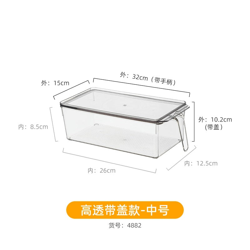 Multi-size Transparent Refrigerator Storage Box Snacks and Sundries Storage Box Cosmetic Finishing Multifunctional Transparent Superposable