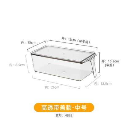 Multi-size Transparent Refrigerator Storage Box Snacks and Sundries Storage Box Cosmetic Finishing Multifunctional Transparent Superposable