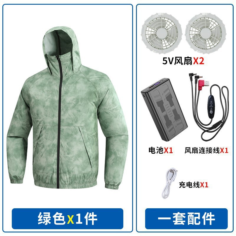 New Fan Sun Protection Clothing, Heatstroke Prevention Outdoor Work Clothes, Refrigeration Fishing Clothing for Men and Women with Fans to Cool down