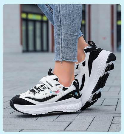Girls' Heelys Sneakers 2025 Mesh Children's Shoes for Older Kids Roller Skates Girls' Four-Wheel Skates
