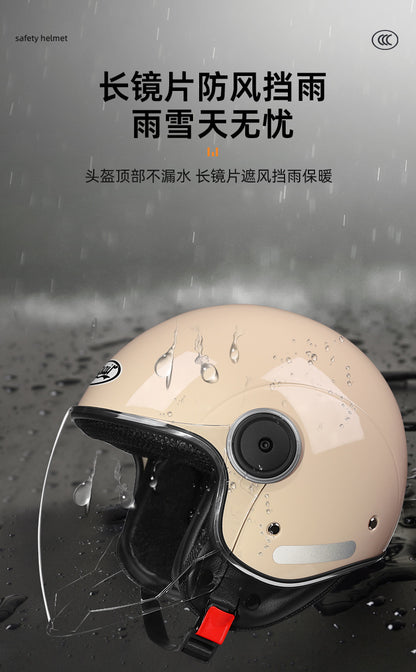 3c certified motorcycle helmet electric car helmet Harley universal battery car Four Seasons universal personality half helmet