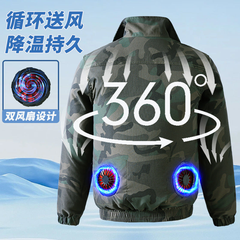 Summer Cooling Air-Conditioned Clothing for Men, Refrigeration Clothing with Fan, Welding Site Heatstroke Prevention Labor Protection Work Clothes