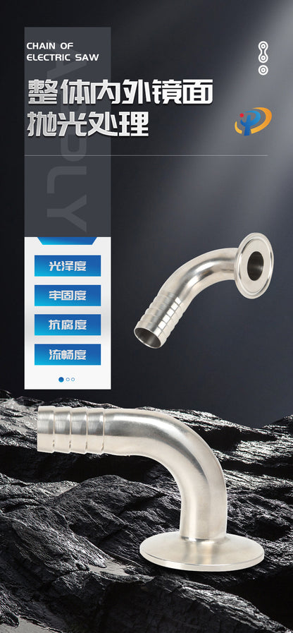 SS304 SS316L stainless steel 90 degree quick loading leather pipe elbow