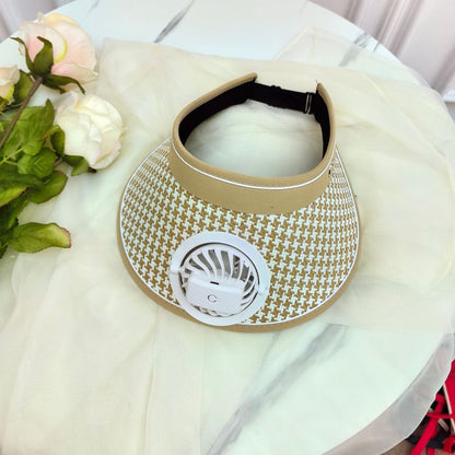 Summer Rechargeable Fan Adult Hat with Strong Wind, Empty Top and Large Brim, Outdoor Leisure, a Must-Have for Men and Women When Traveling