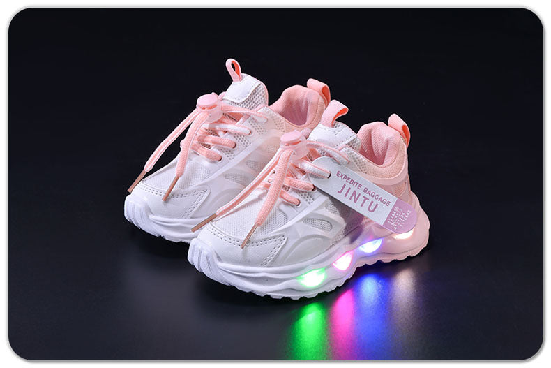 Children's Sports Light-up Gradient Shoes 2025 New Female Torre Shoes Small and Medium-sized Kids Boys and Students LED Luminous Running Shoes