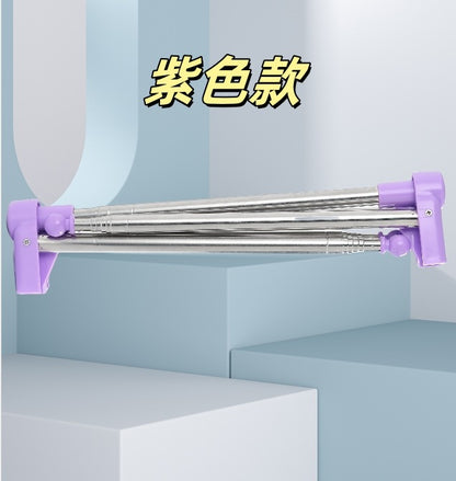 Portable Telescopic Folding Drying Rack Stainless Steel Telescopic Folding Hanger Household Bold Travel Clothes Bar
