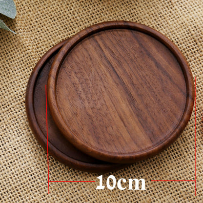 Wooden Coaster Black Walnut Square Coaster Wooden Insulation Pad Solid Wood Coaster Engraved Logo