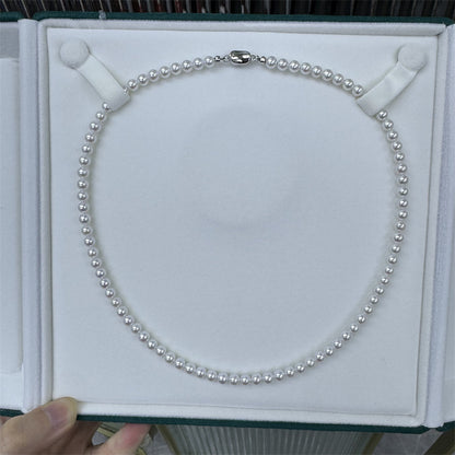 Aurora freshwater pearl necklace 5-6mm necklace round almost flawless wholesale female S925 sterling silver