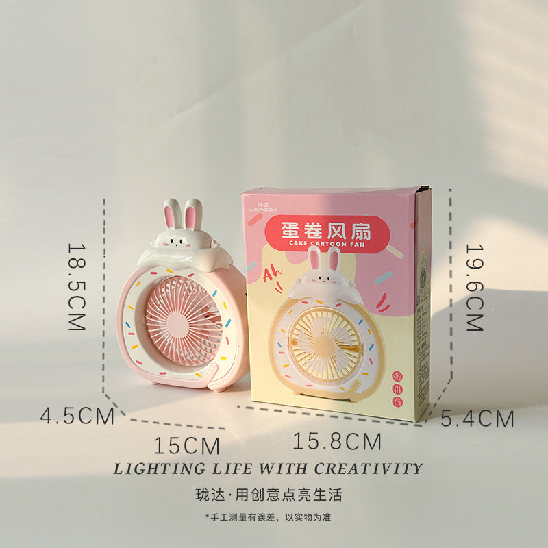 Food Toy Series Cartoon Electric Fan Summer Small Dormitory Fan USB Mini Fan Portable Handheld Fan