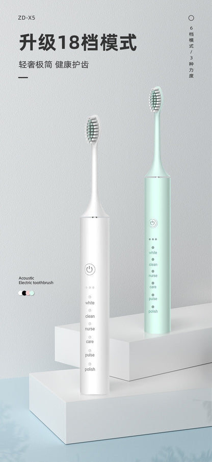 Factory wholesale soft bristle toothbrush flusher portable adult children universal ultrasonic electric toothbrush charging