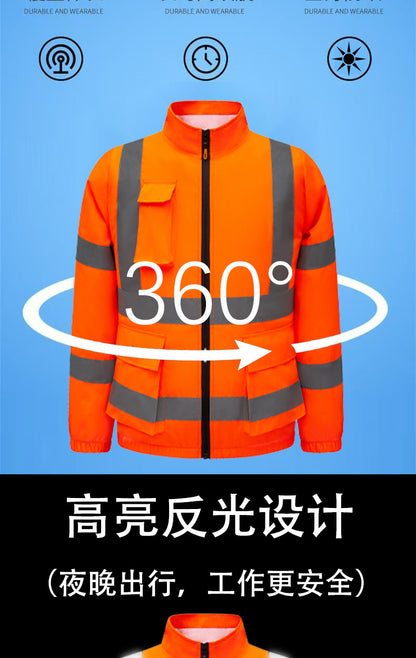 New Cooling Air-Conditioning Clothing, Reflective Long-Sleeved Work Clothes with Three Fans, Labor Protection Clothing, Outdoor Sun Protection Duty Clothing