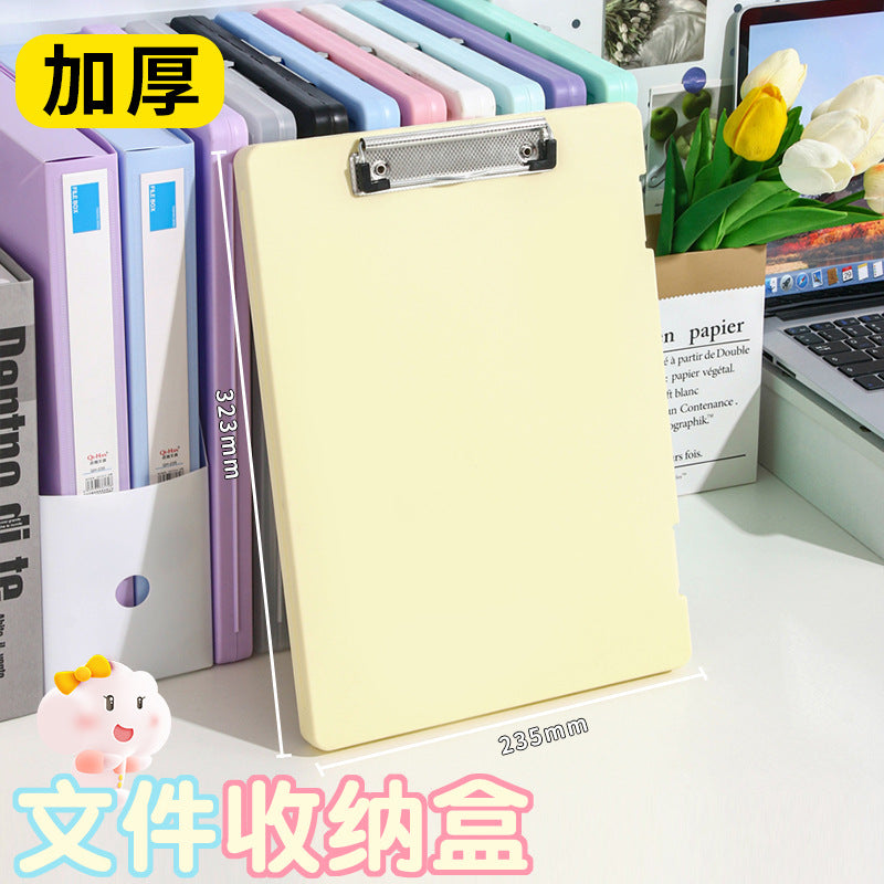 Plastic board folder file box copy writing board storage box A4 data box PP transparent office supplies finishing box