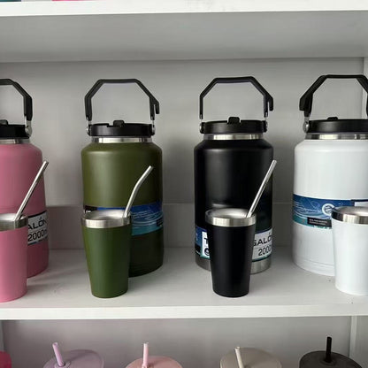 Cross-Border New 304 Stainless Steel Thermos Cup Large Capacity Ton Barrel Outdoor Portable Ice Bucket Wholesale