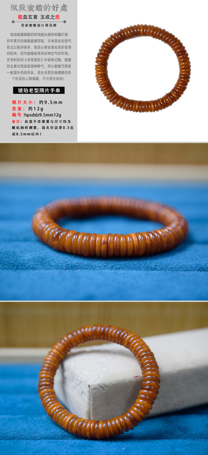 Natural Baltic Bracelet Amber Beeswax Old Spacer Bracelet Wax Full All-match Accessories White Beeswax