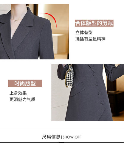 High-end gray professional dress autumn temperament jewelry store work clothes hotel front desk work clothes reception formal wear