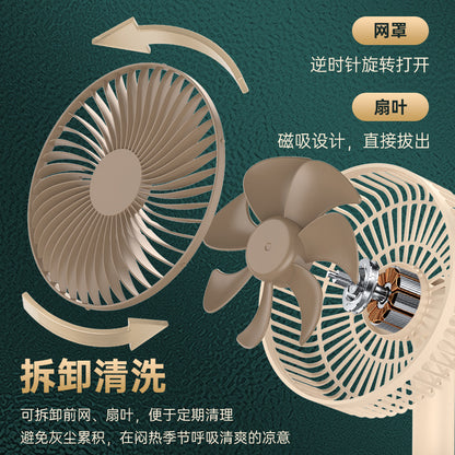 Cassidorf small fan office desktop fan USB6 inch shake head rechargeable desktop bedside fan long endurance